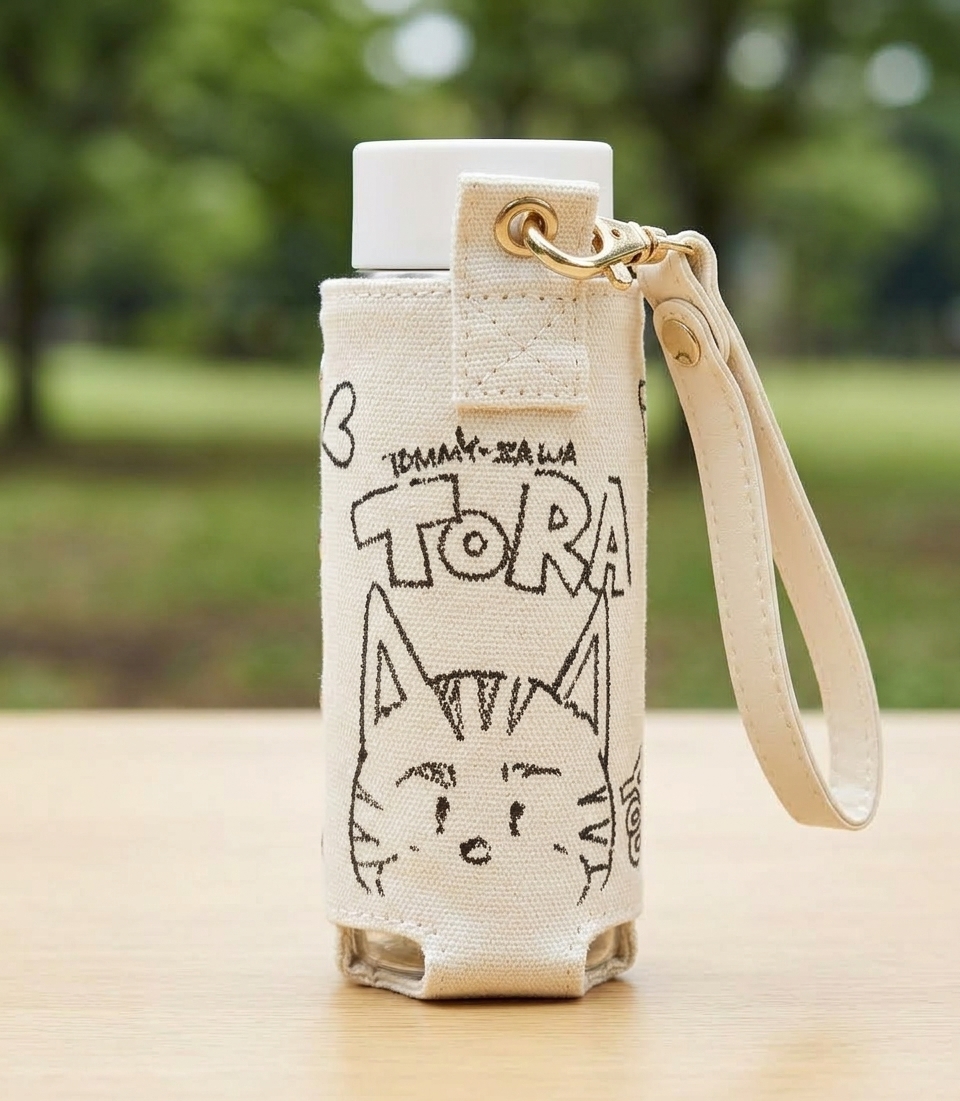 キャンバス レースアップ ミニボトルホルダー "トラくん"